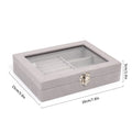 Velvet Carrying Case with Glass Cover Jewelry Ring Display Box