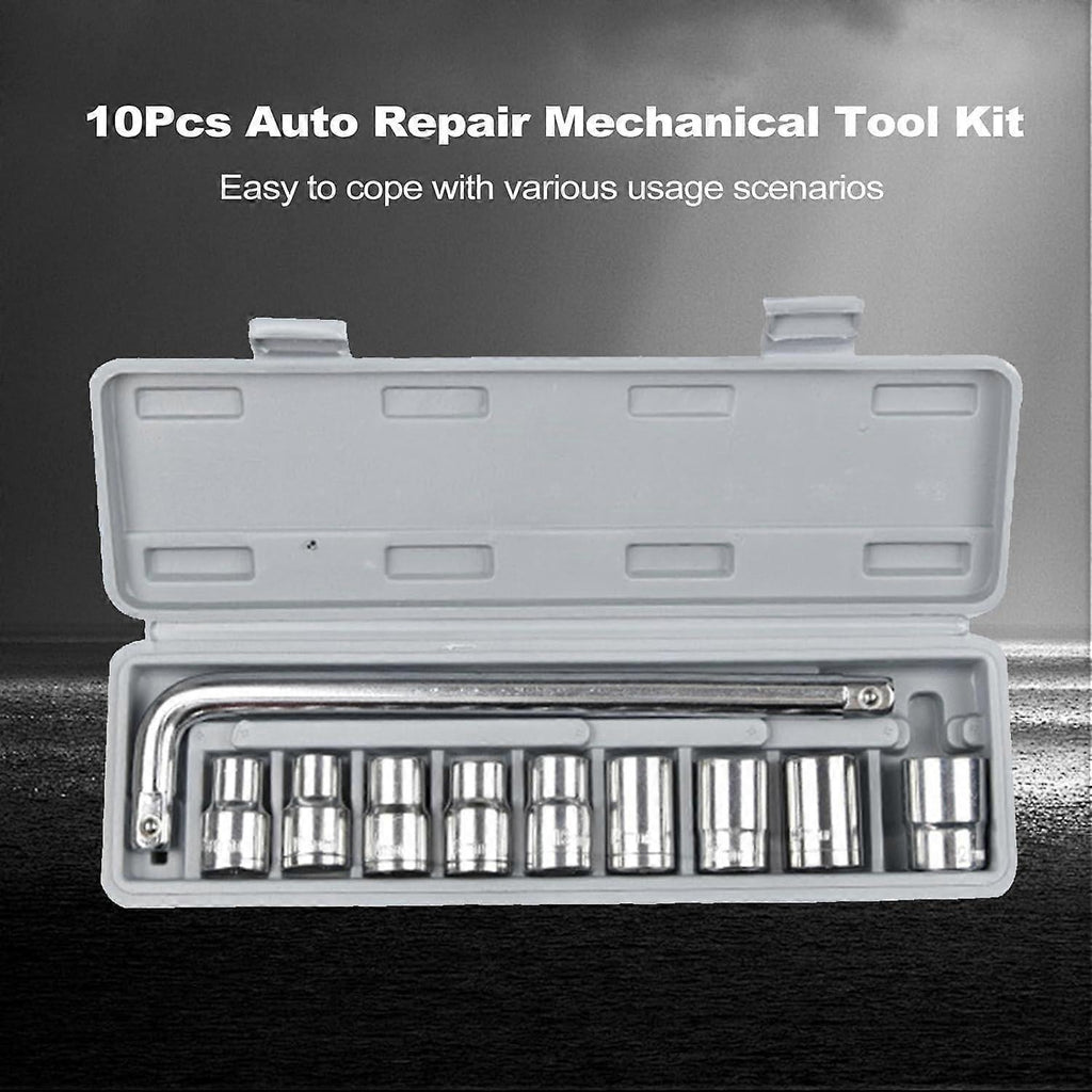 Professional Heavy Wrench Set 9Pc Tool Kit 8‑24mm Metric Sockets + L Wrench