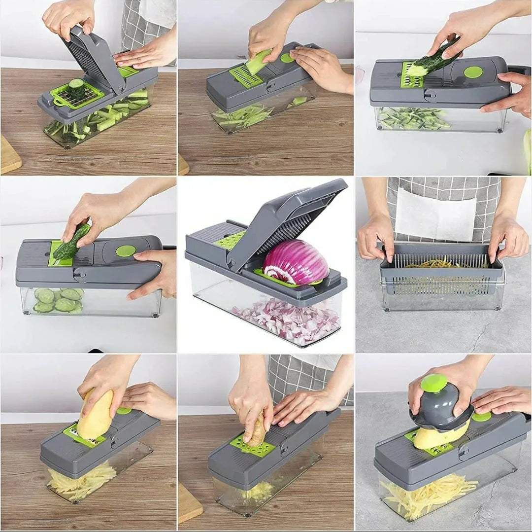 16-In-1 Multifunctional Vegetable Chopper & Slicer