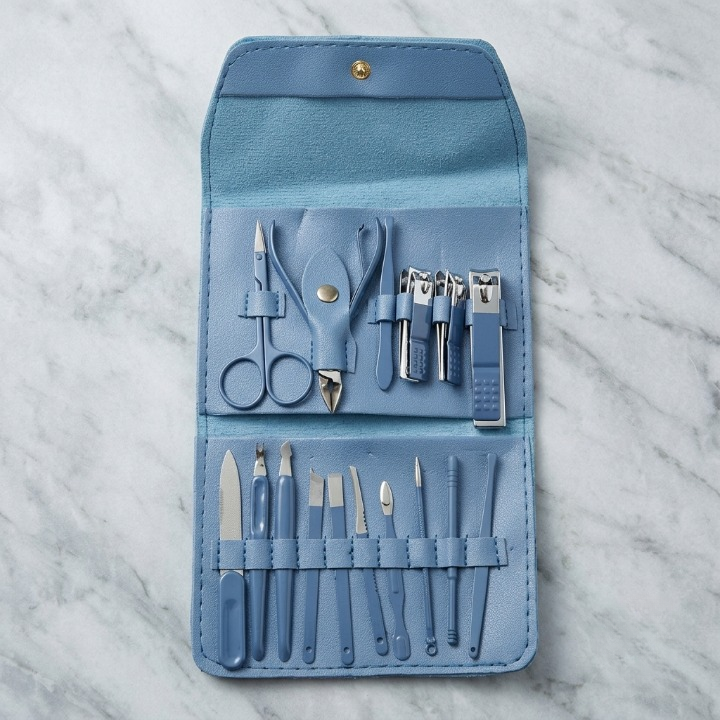 16-Piece Premium Personal Manicure & Pedicure Grooming Kit