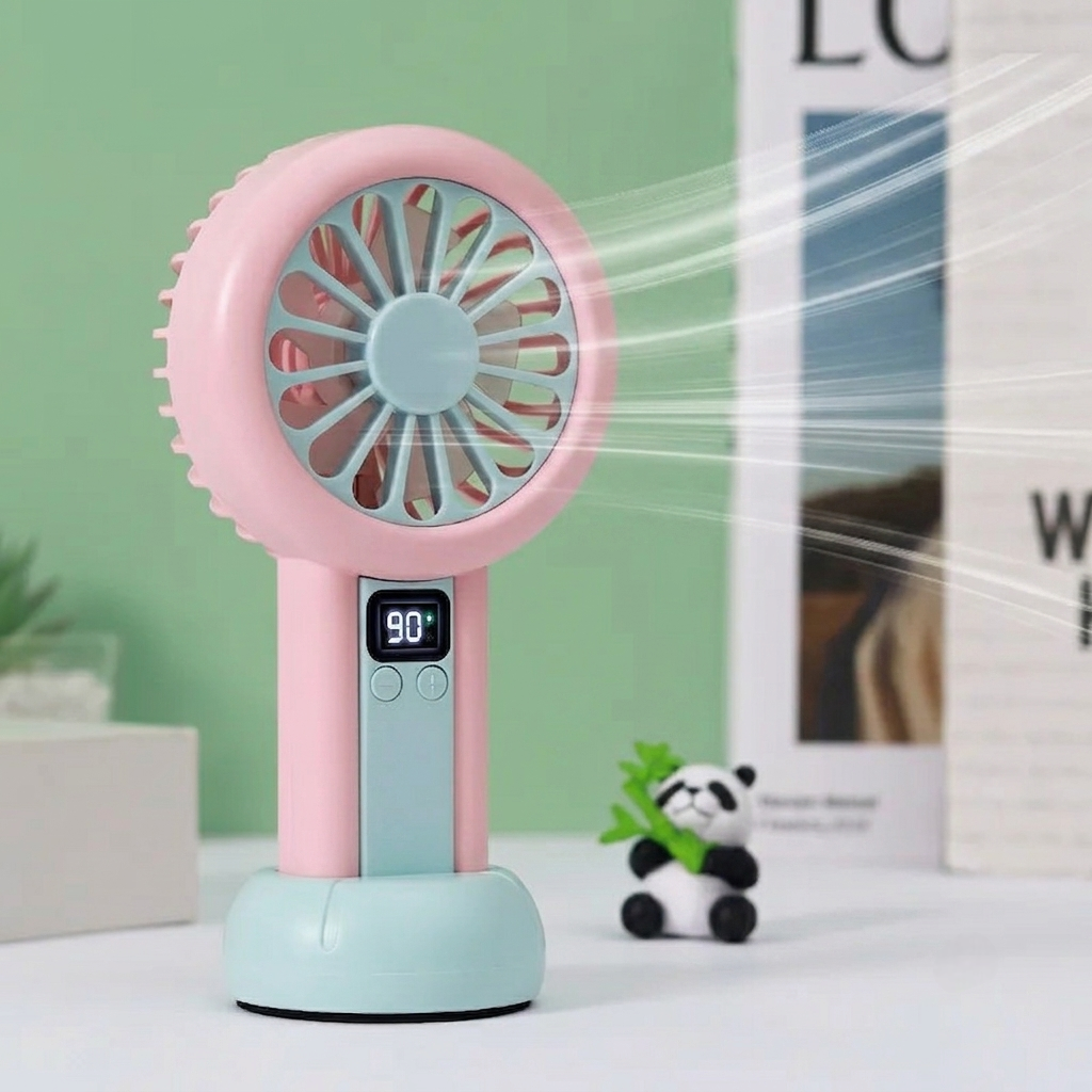 Portable LED Display Rechargeable Mini Fan