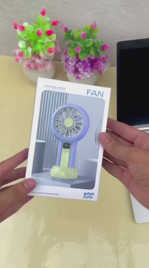 Portable LED Display Rechargeable Mini Fan